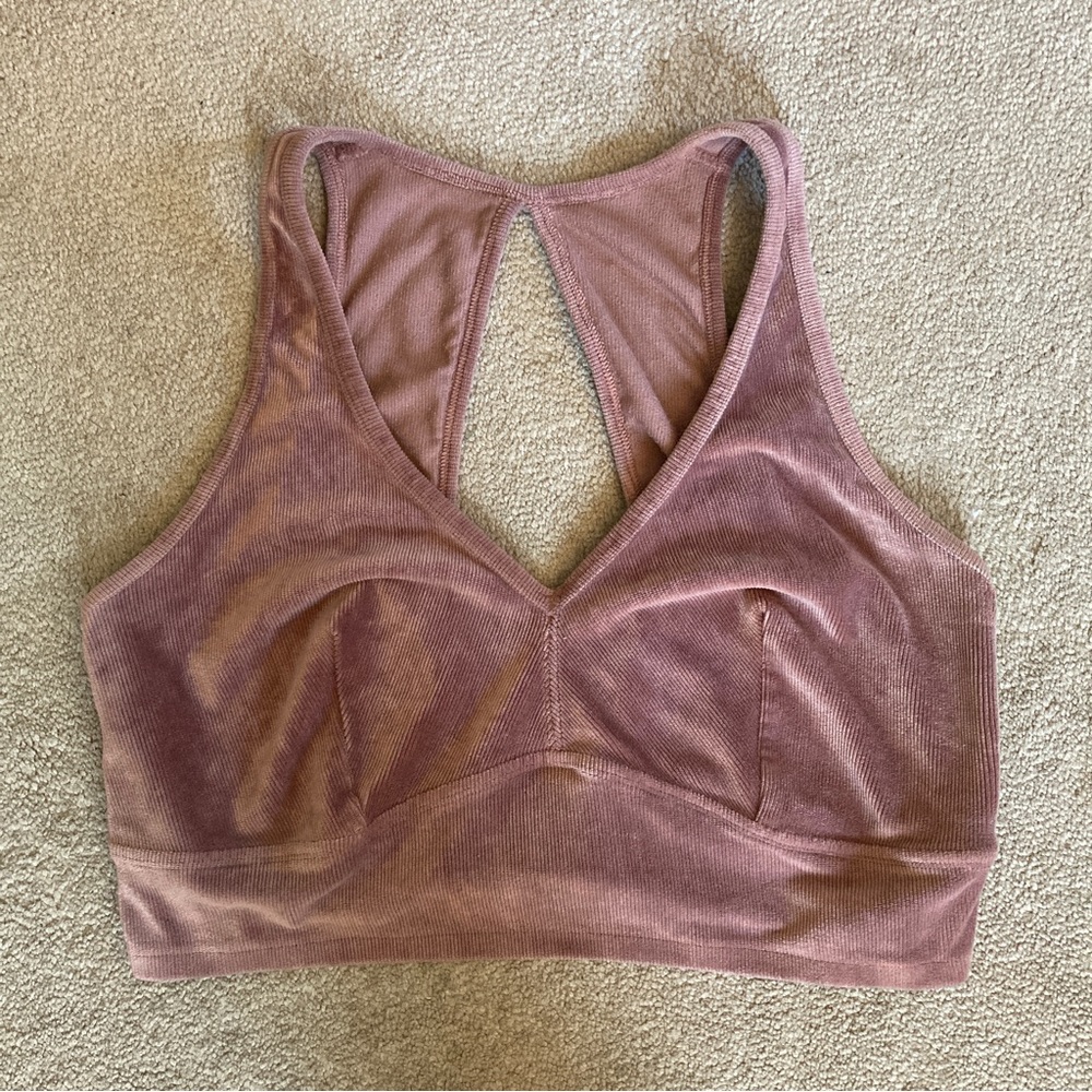 pink velvet bralette